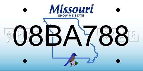08BA788 Missouri License Plate