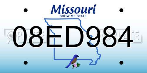 08ED984 Missouri License Plate
