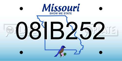 08IB252 Missouri License Plate