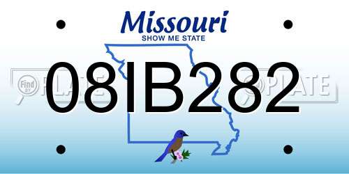 08IB282 Missouri License Plate