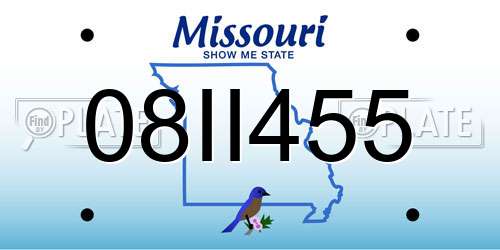 08II455 Missouri License Plate