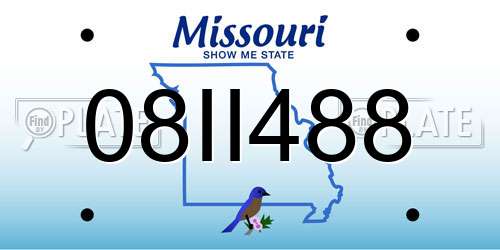 08II488 Missouri License Plate