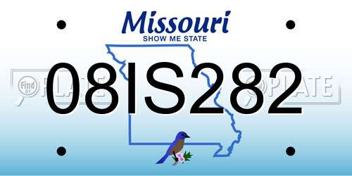 08IS282 Missouri License Plate