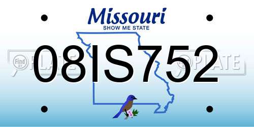 08IS752 Missouri License Plate