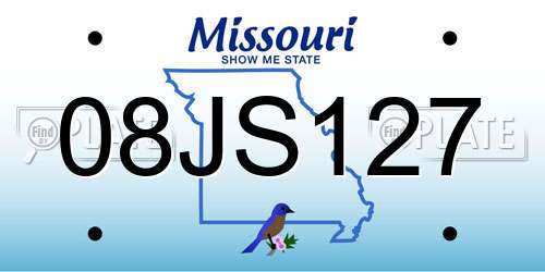 08JS127 Missouri License Plate