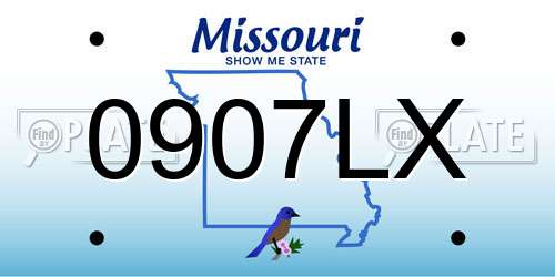 0907LX Missouri License Plate