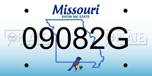 09082G Missouri License Plate