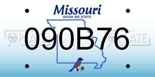 090B76 Missouri License Plate