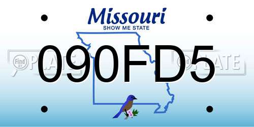 090FD5 Missouri License Plate