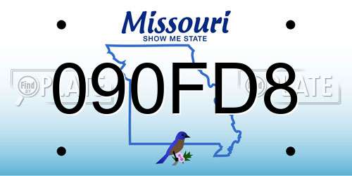 090FD8 Missouri License Plate