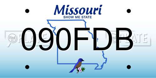090FDB Missouri License Plate