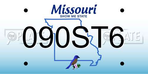 090ST6 Missouri License Plate