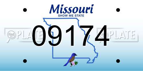09174 Missouri License Plate