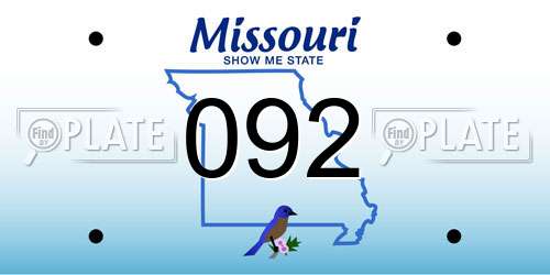 092 Missouri License Plate