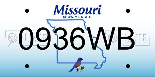 0936WB Missouri License Plate