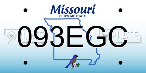 093EGC Missouri License Plate