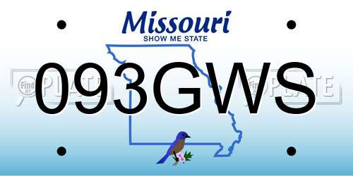 093GWS Missouri License Plate