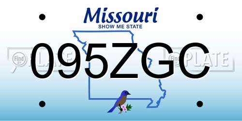 095ZGC Missouri License Plate