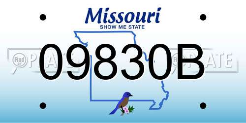 09830B Missouri License Plate