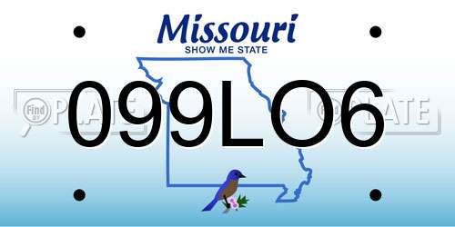 099LO6 Missouri License Plate