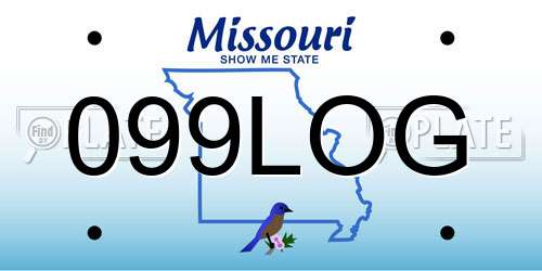 099LOG Missouri License Plate
