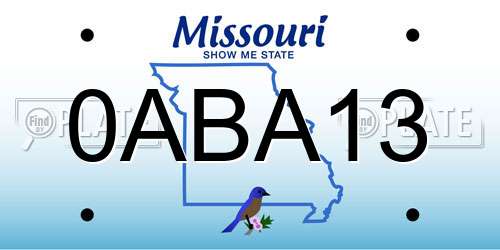 0ABA13 Missouri License Plate