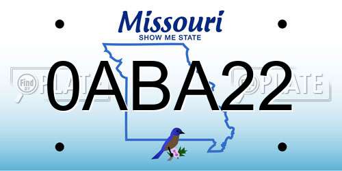 0ABA22 Missouri License Plate
