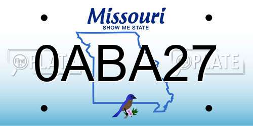0ABA27 Missouri License Plate