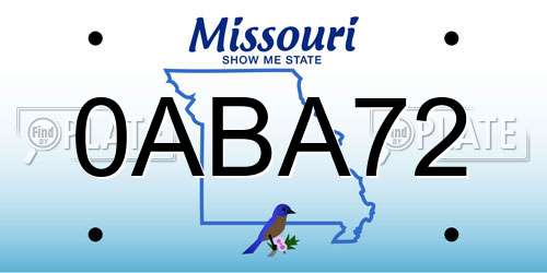 0ABA72 Missouri License Plate