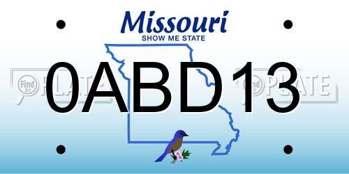 0ABD13 Missouri License Plate