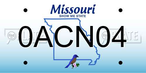 0ACN04 Missouri License Plate