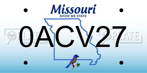 0ACV27 Missouri License Plate