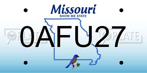 0AFU27 Missouri License Plate