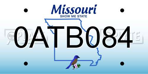 0ATB084 Missouri License Plate
