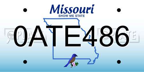 0ATE486 Missouri License Plate