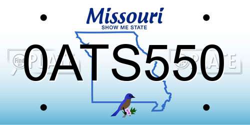 0ATS550 Missouri License Plate