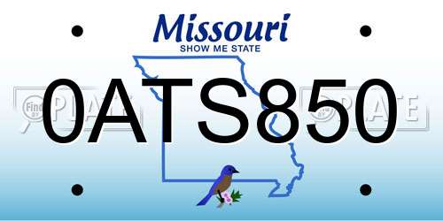 0ATS850 Missouri License Plate