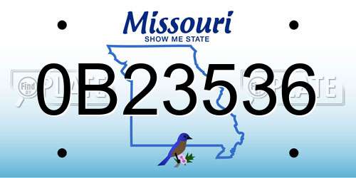 0B23536 Missouri License Plate