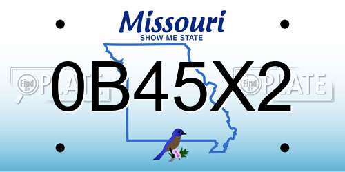 0B45X2 Missouri License Plate