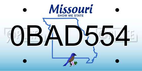 0BAD554 Missouri License Plate