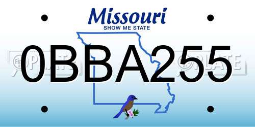 0BBA255 Missouri License Plate