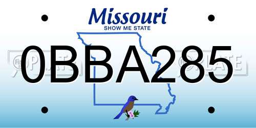 0BBA285 Missouri License Plate
