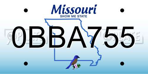 0BBA755 Missouri License Plate