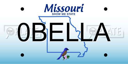 0BELLA Missouri License Plate