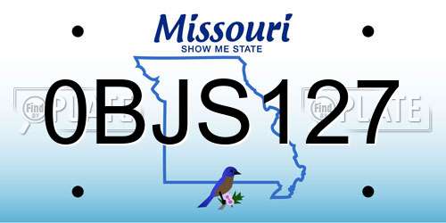 0BJS127 Missouri License Plate