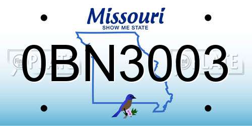 0BN3003 Missouri License Plate