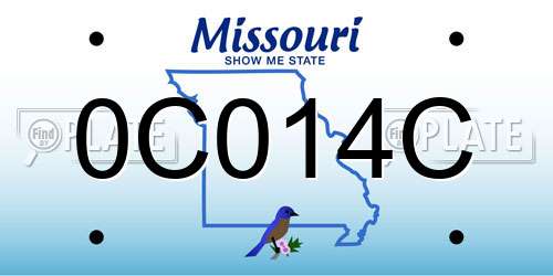 0C014C Missouri License Plate