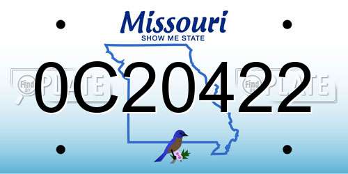 0C20422 Missouri License Plate