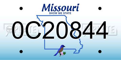 0C20844 Missouri License Plate