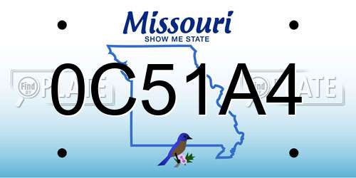 0C51A4 Missouri License Plate